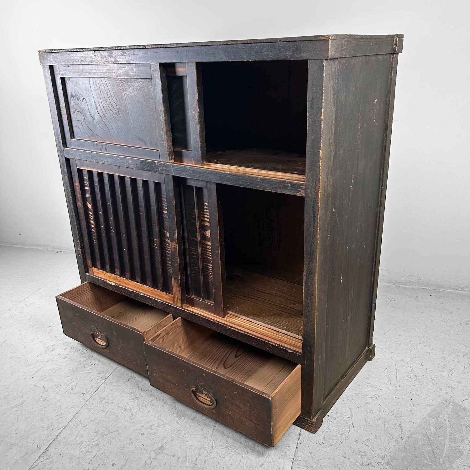 Traditional Japanese Tansu Storage Cabinet, Meiji Period.