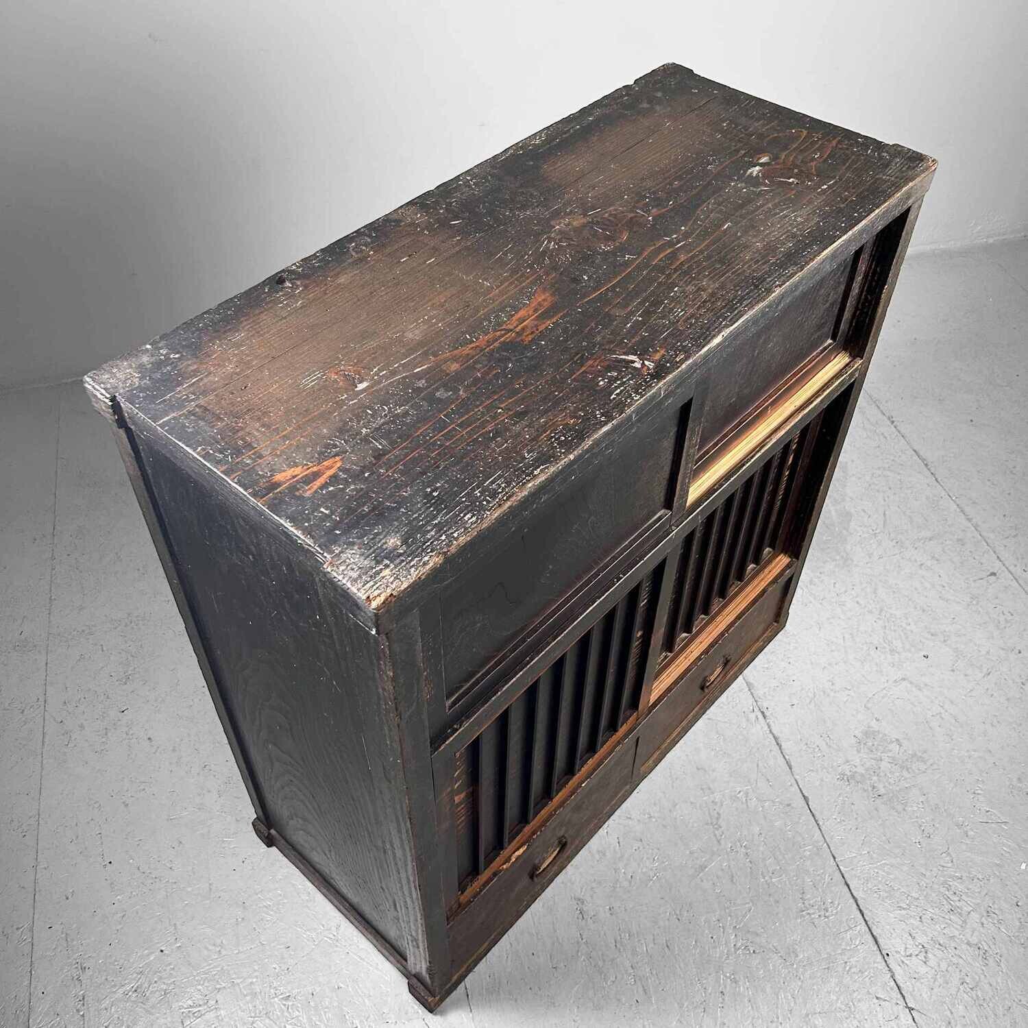 Traditional Japanese Tansu Storage Cabinet, Meiji Period.