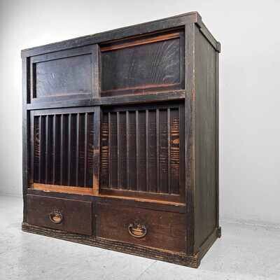 Traditional Japanese Tansu Storage Cabinet, Meiji Period.