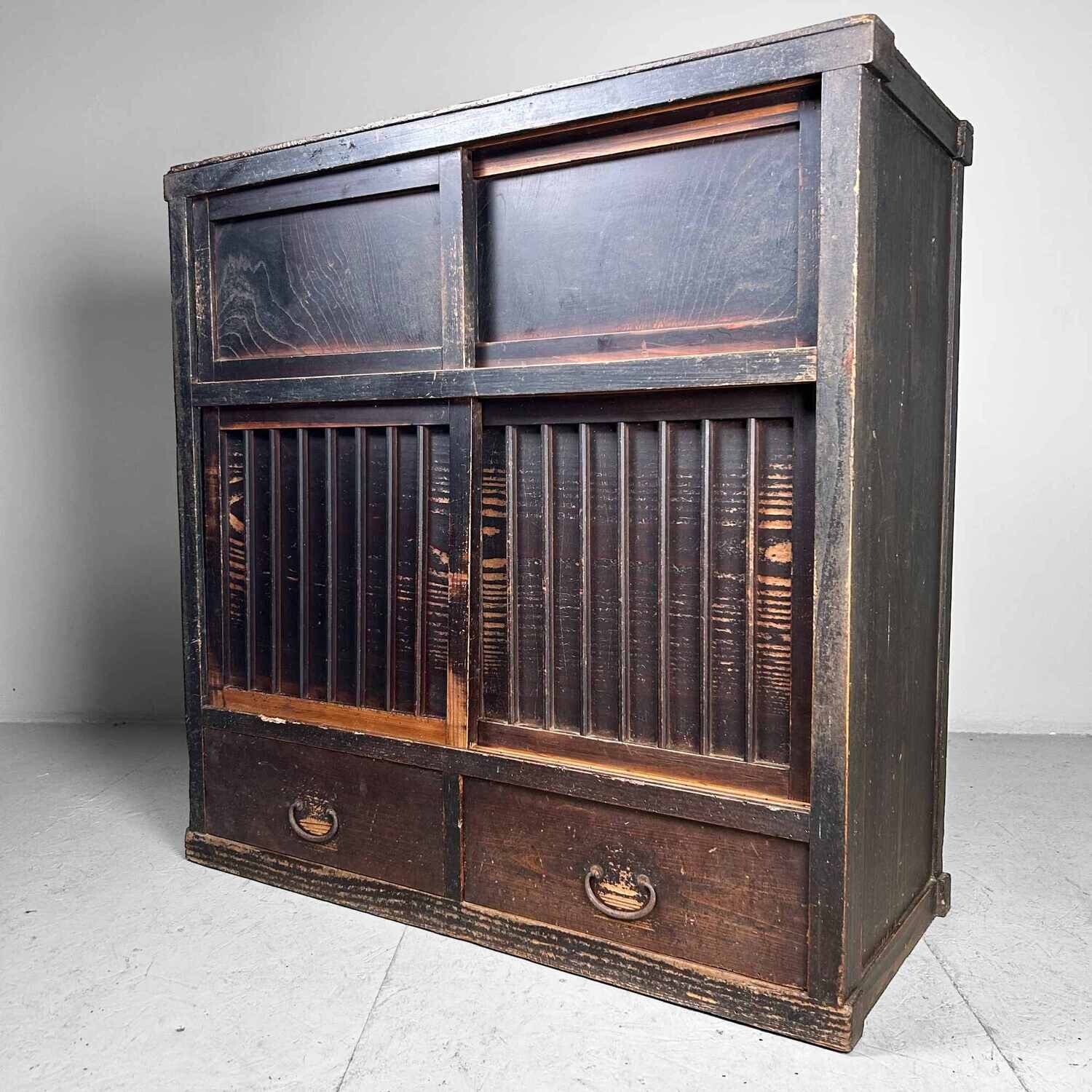 Traditional Japanese Tansu Storage Cabinet, Meiji Period.