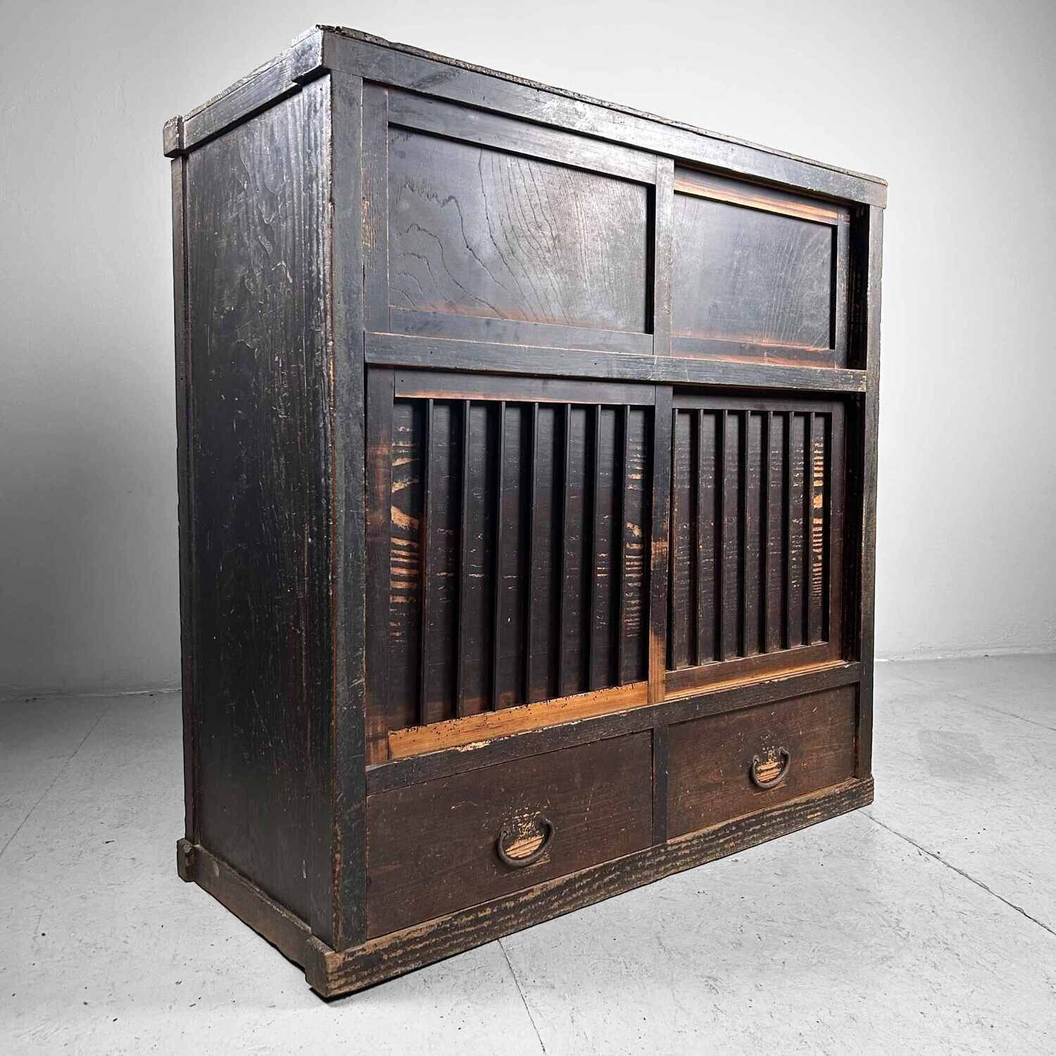Traditional Japanese Tansu Storage Cabinet, Meiji Period.