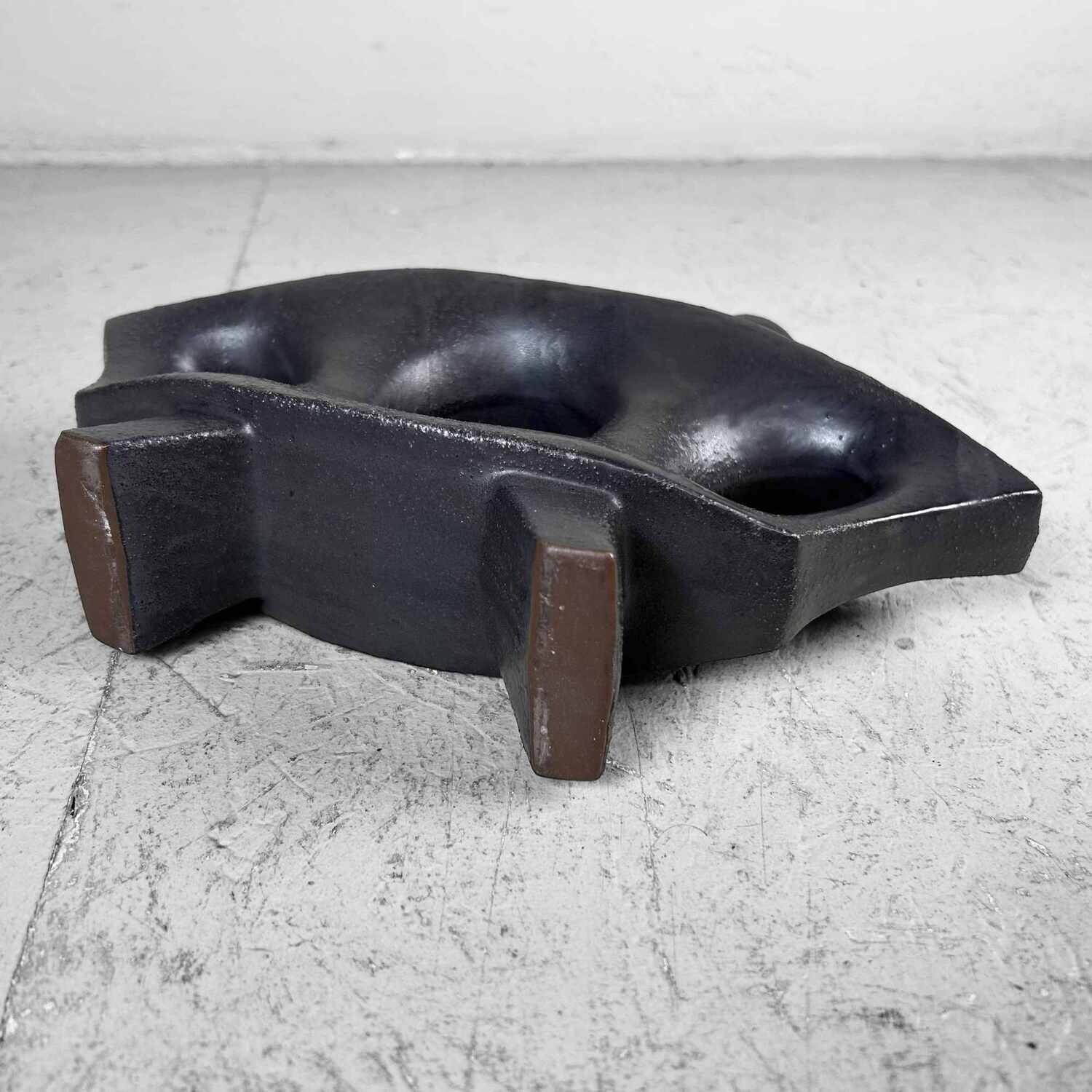 Modernistische Japanse Seizanyaki (清山焼) Ikebana Bloemenvaas, jaren '60.