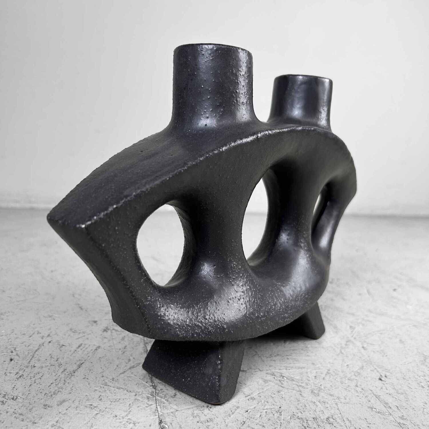 Modernistische Japanse Seizanyaki (清山焼) Ikebana Bloemenvaas, jaren '60.