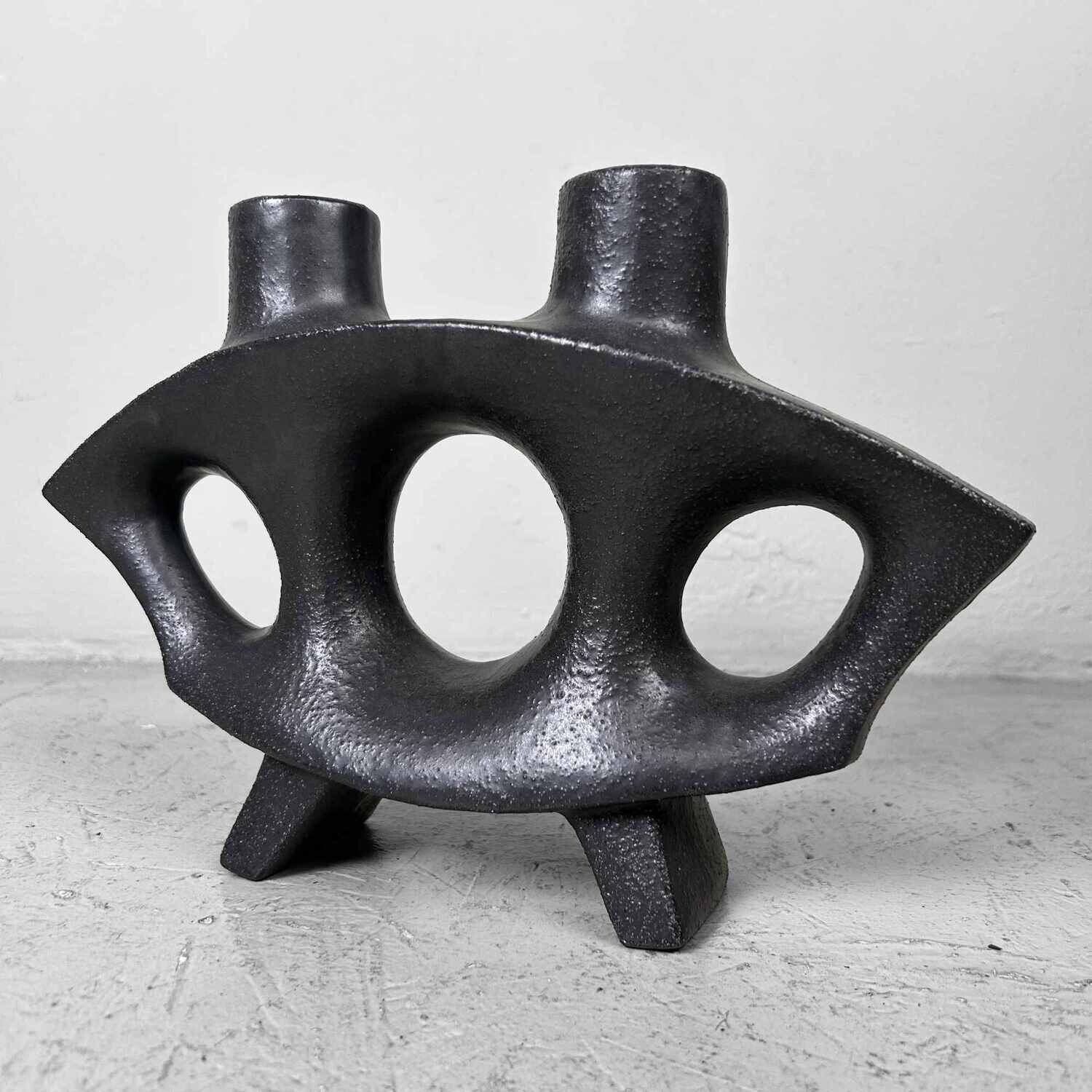 Modernistische Japanse Seizanyaki (清山焼) Ikebana Bloemenvaas, jaren '60.