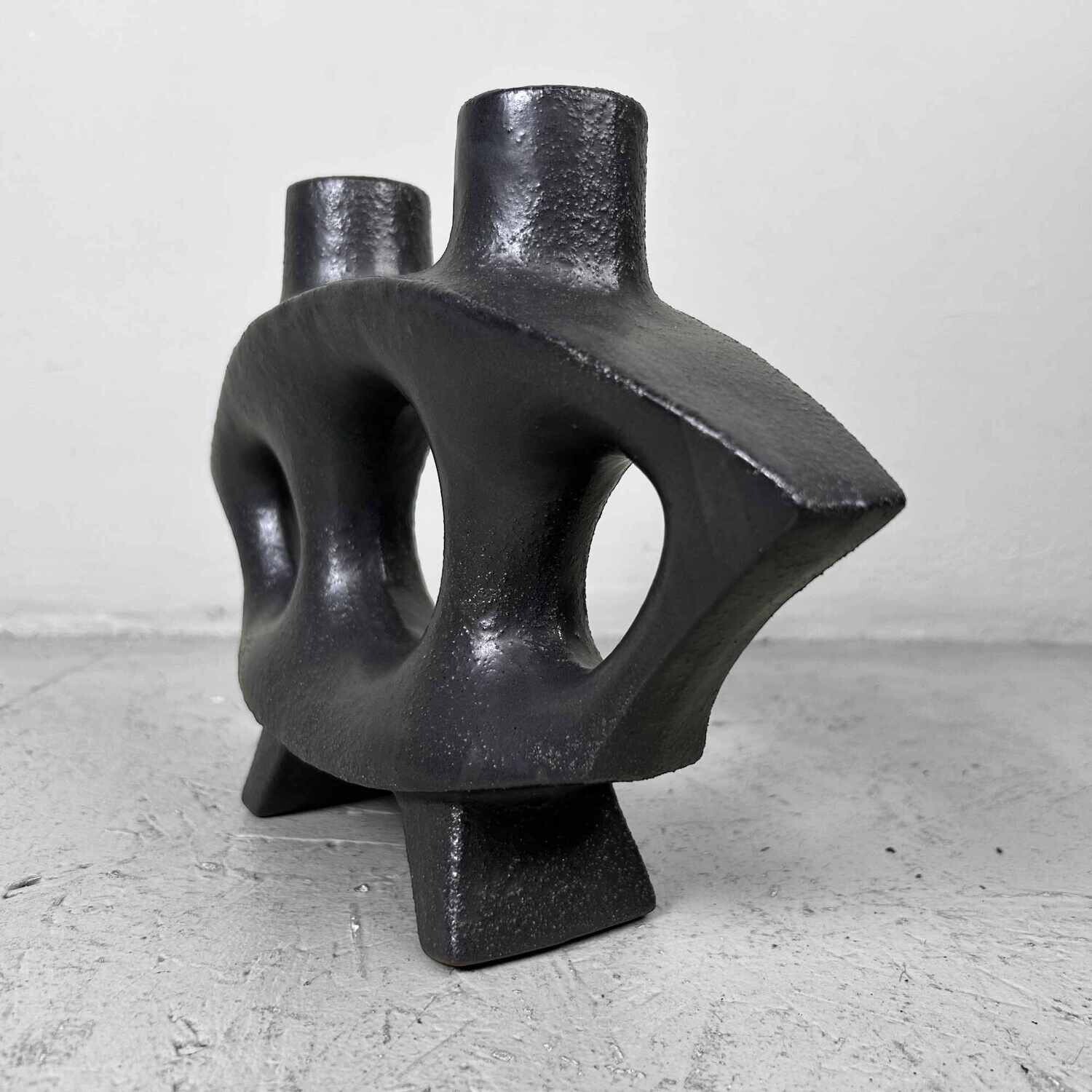 Modernistische Japanse Seizanyaki (清山焼) Ikebana Bloemenvaas, jaren '60.