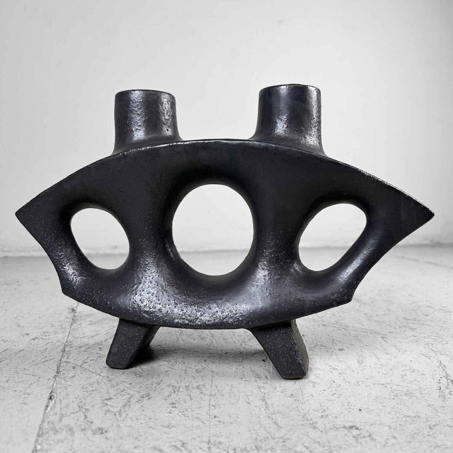 Modernist Japanese Seizanyaki (清山焼) Ikebana Flower Vase, 1960s.