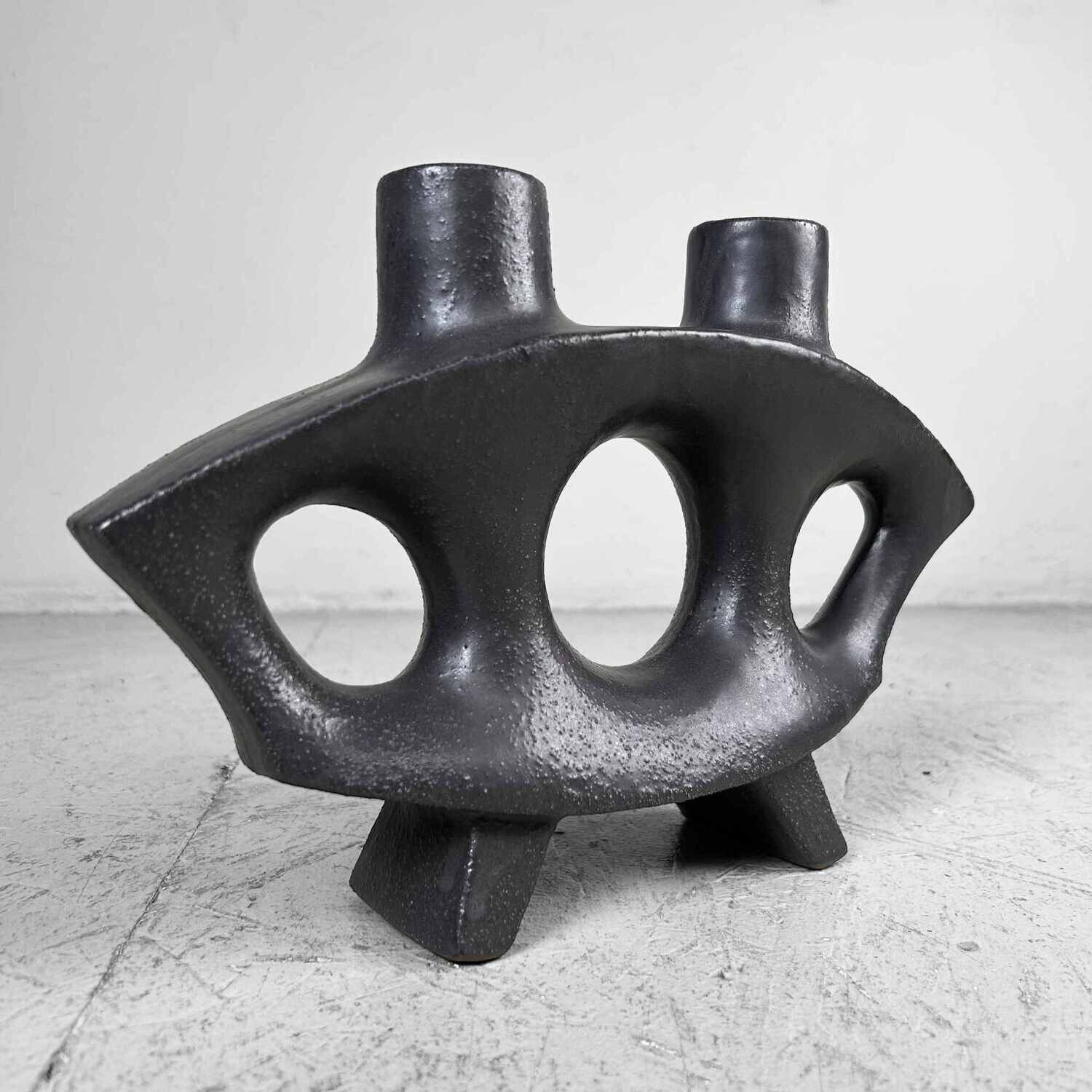 Modernistische Japanse Seizanyaki (清山焼) Ikebana Bloemenvaas, jaren '60.