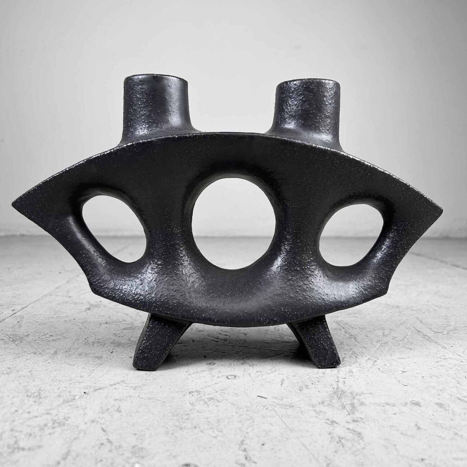 Modernistische Japanse Seizanyaki (清山焼) Ikebana Bloemenvaas, jaren '60.