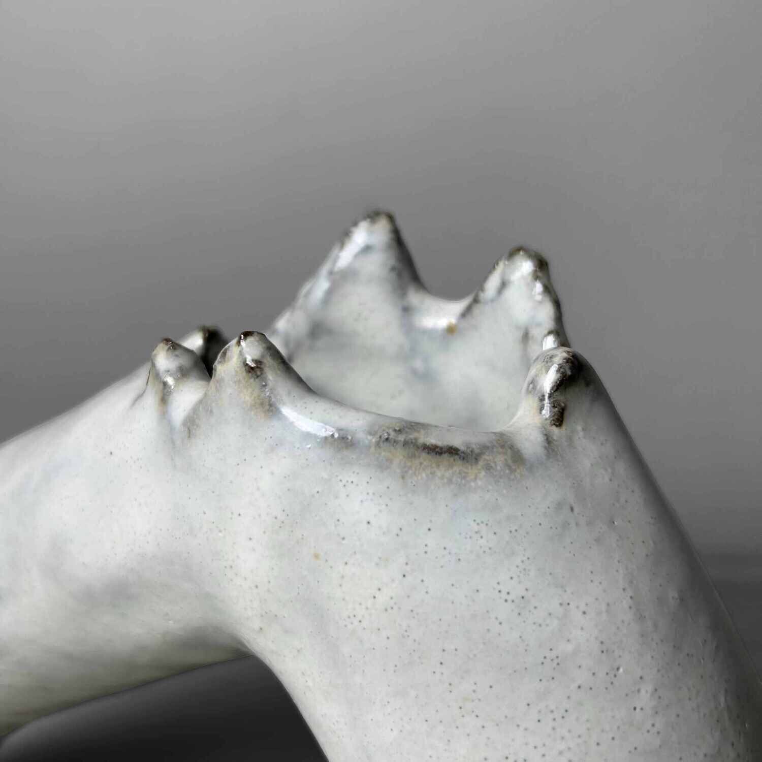 Organic Vintage Ceramic Ikebana 生花 Flower Vase, 1960s.