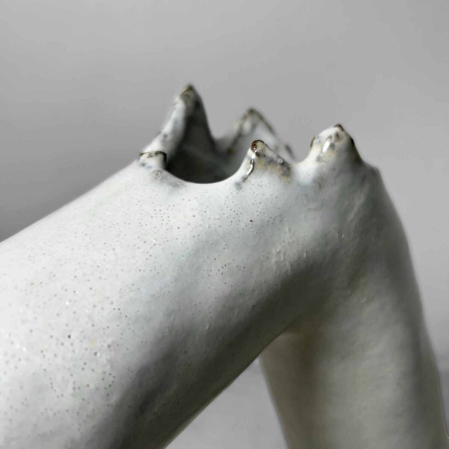 Organic Vintage Ceramic Ikebana 生花 Flower Vase, 1960s.