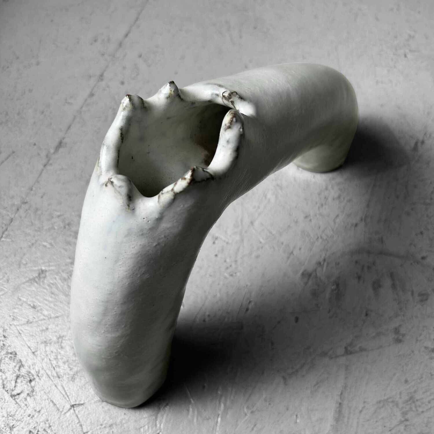 Organic Vintage Ceramic Ikebana 生花 Flower Vase, 1960s.