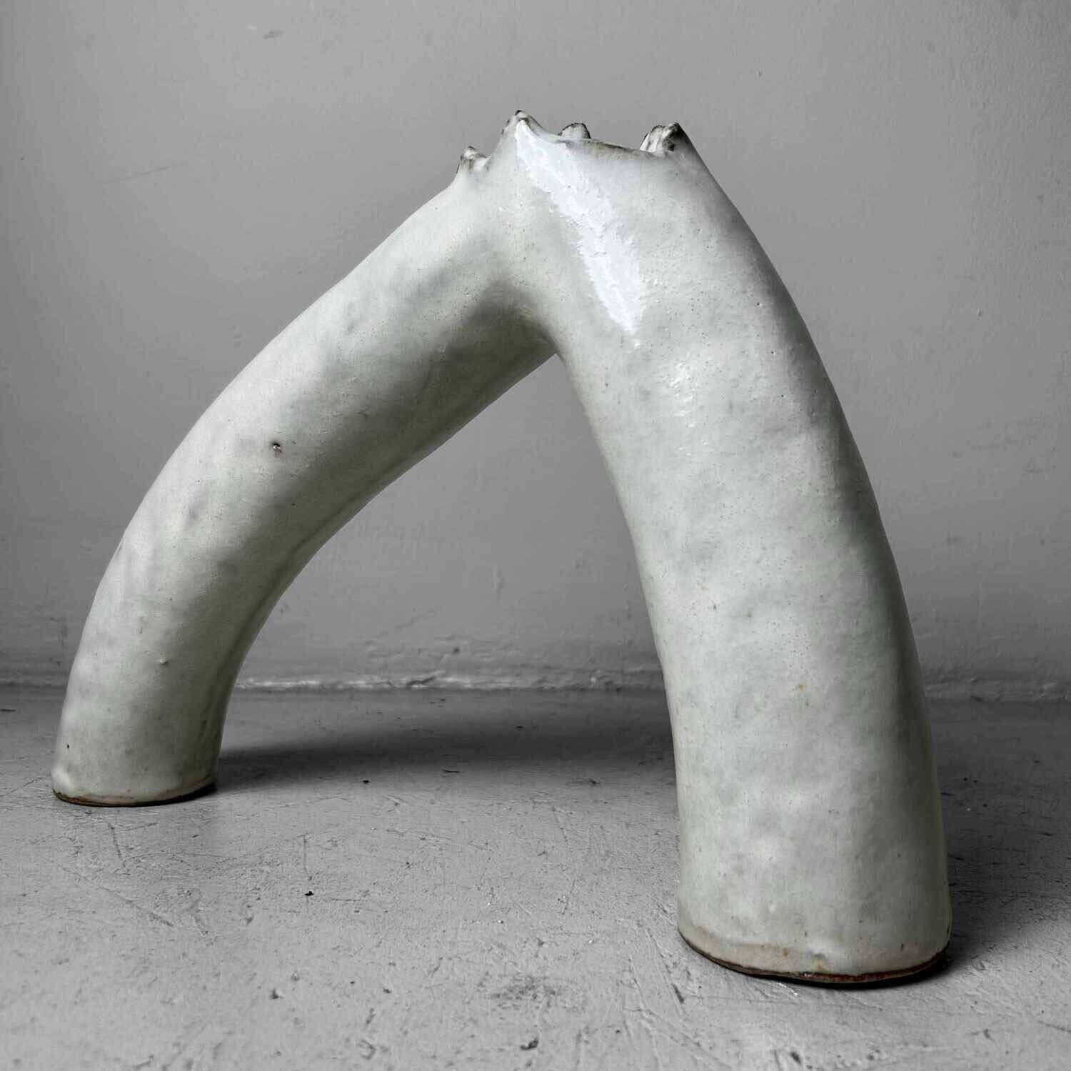 Organic Vintage Ceramic Ikebana 生花 Flower Vase, 1960s.