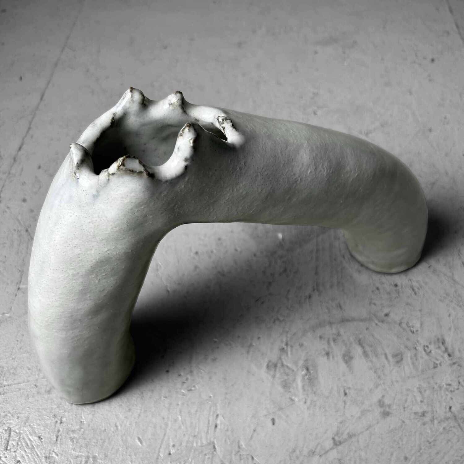 Organic Vintage Ceramic Ikebana 生花 Flower Vase, 1960s.