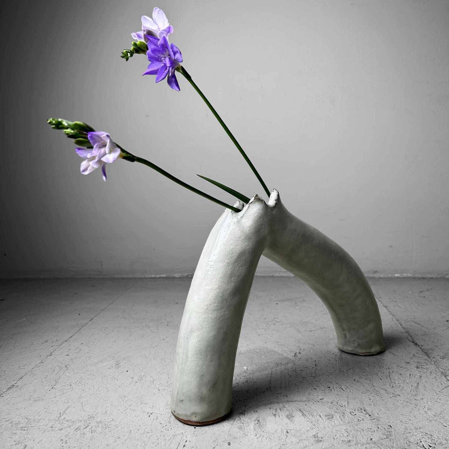 Organic Vintage Ceramic Ikebana 生花 Flower Vase, 1960s.