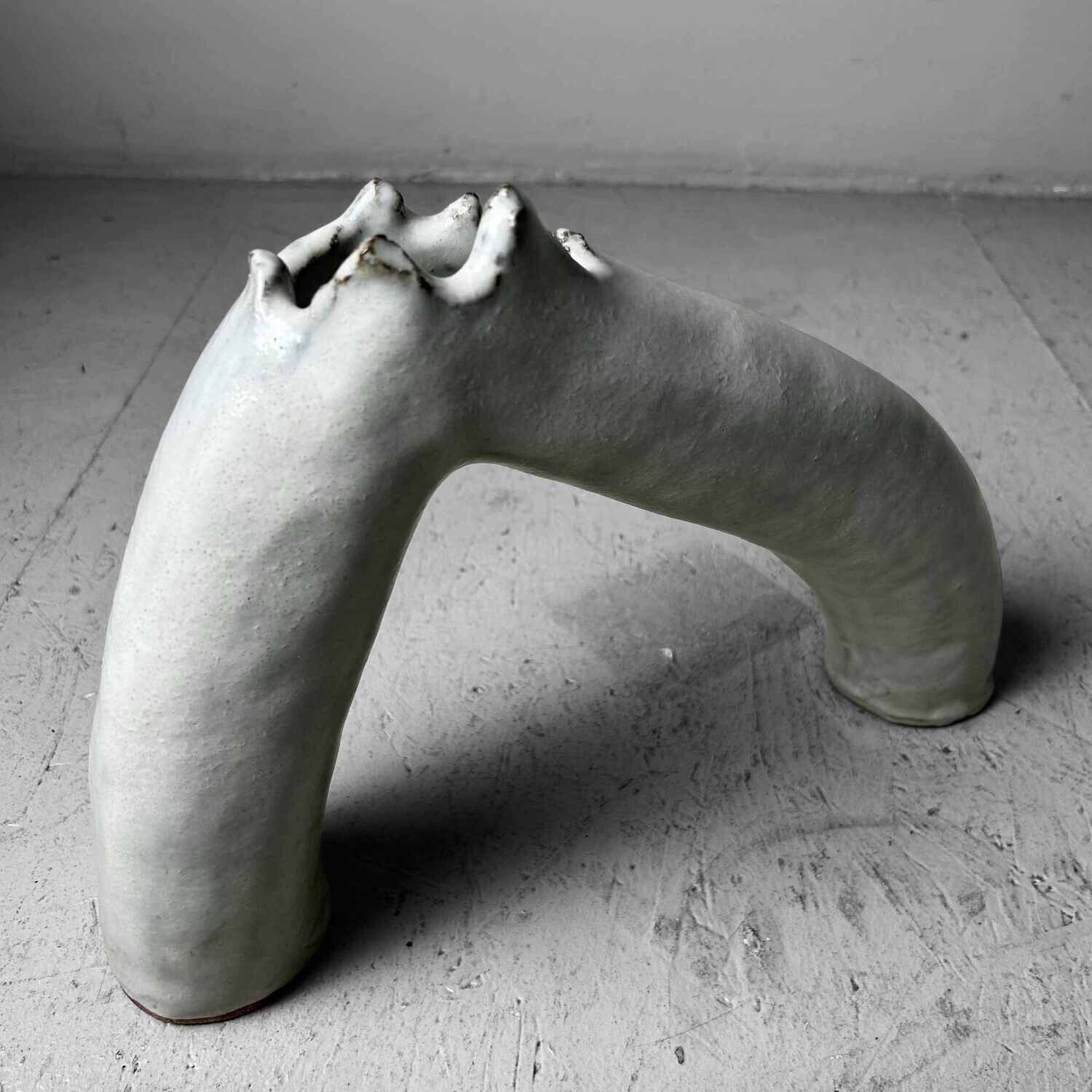 Organic Vintage Ceramic Ikebana 生花 Flower Vase, 1960s.