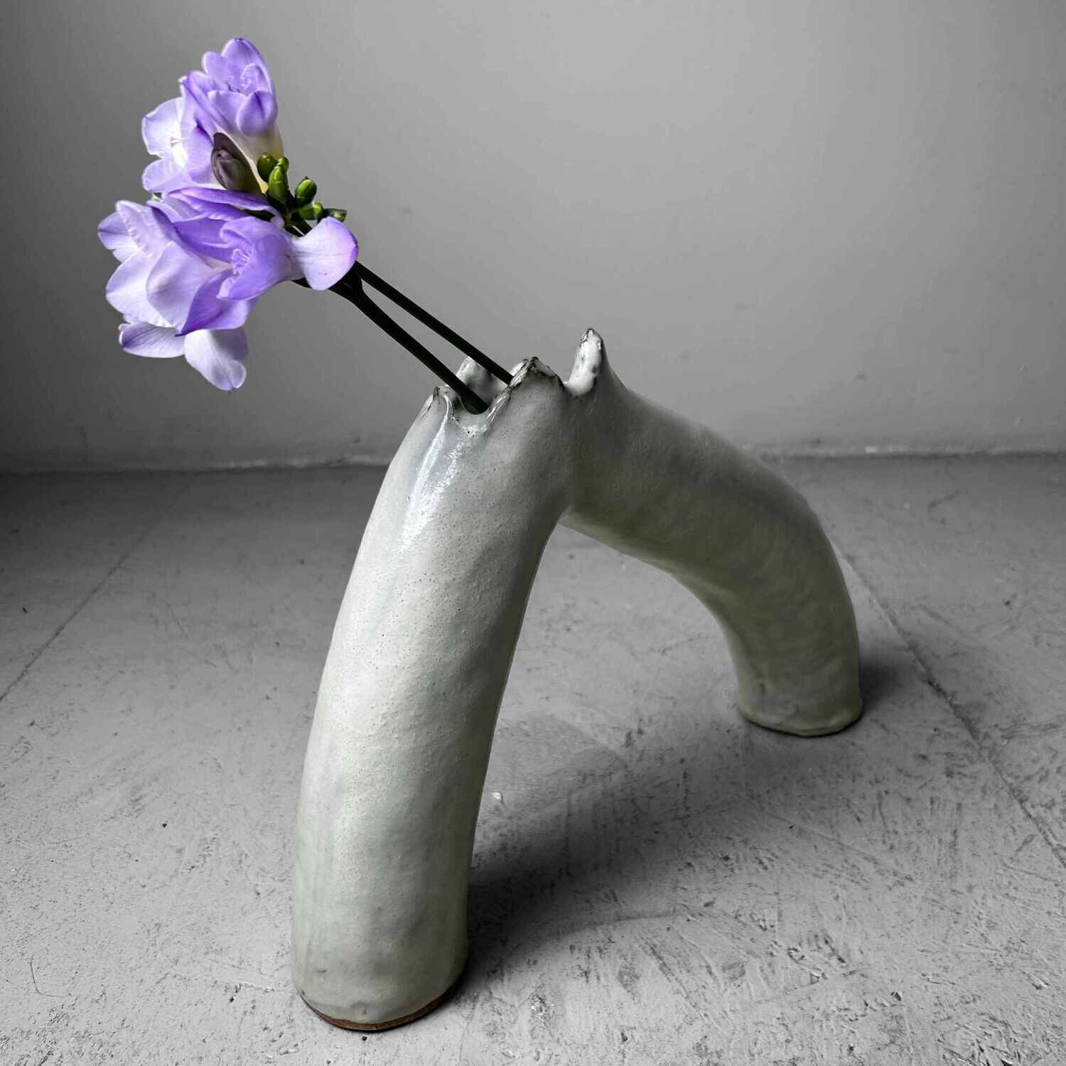 Organic Vintage Ceramic Ikebana 生花 Flower Vase, 1960s.