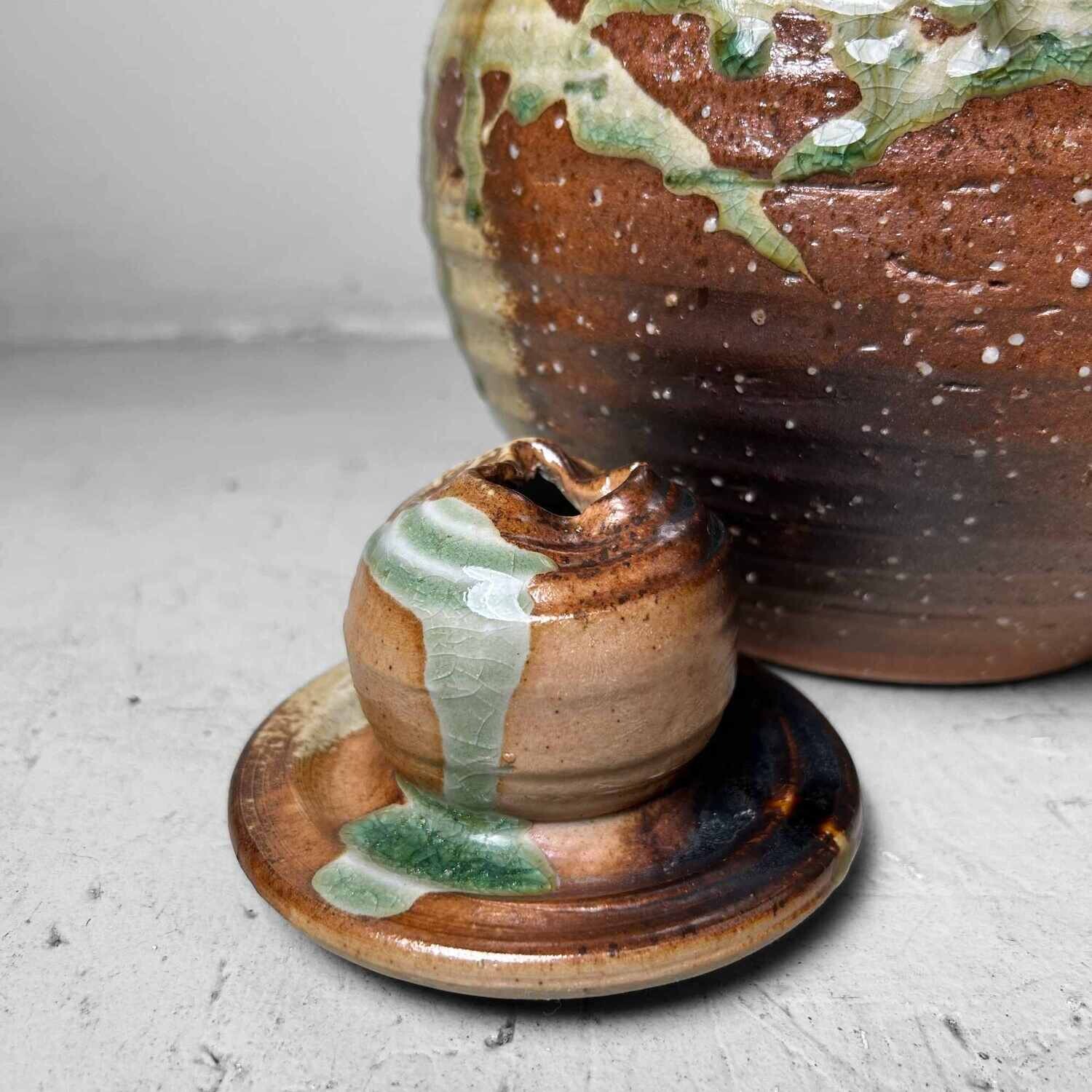 Grote Japanse Keramieken Shigaraki Rokkoyō Theepot, jaren '70.