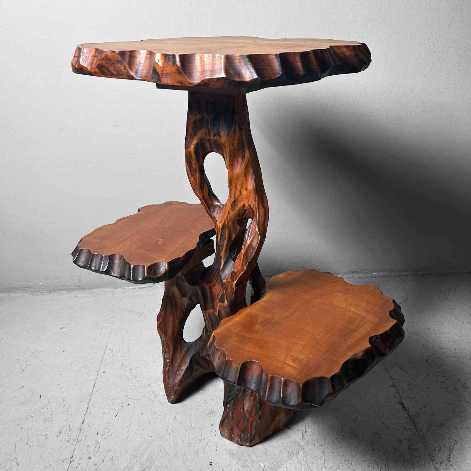 Japanse Mid Century Houten Plantenstaander, jaren '60.