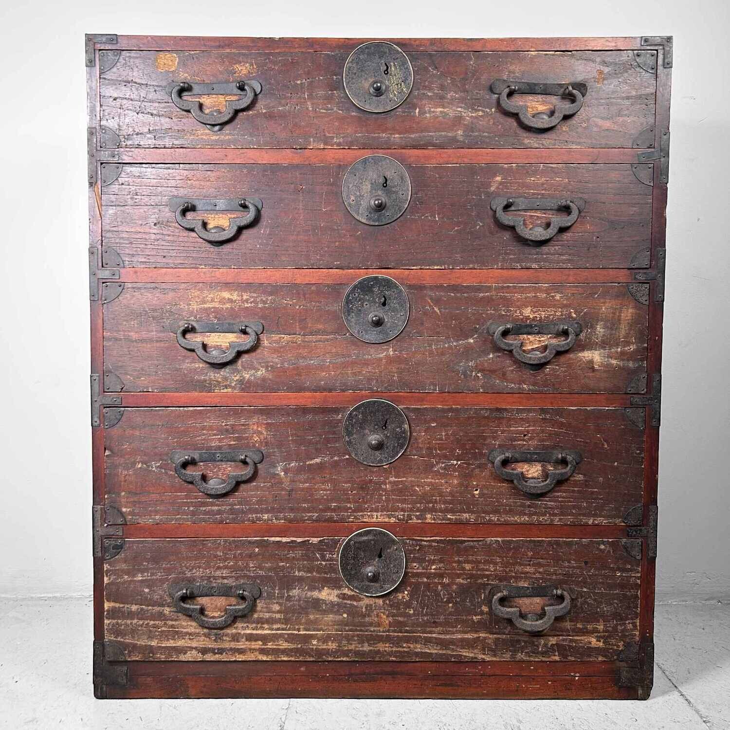 Traditionele Japanse Kimono Tansu Ladekast, Meiji-periode.