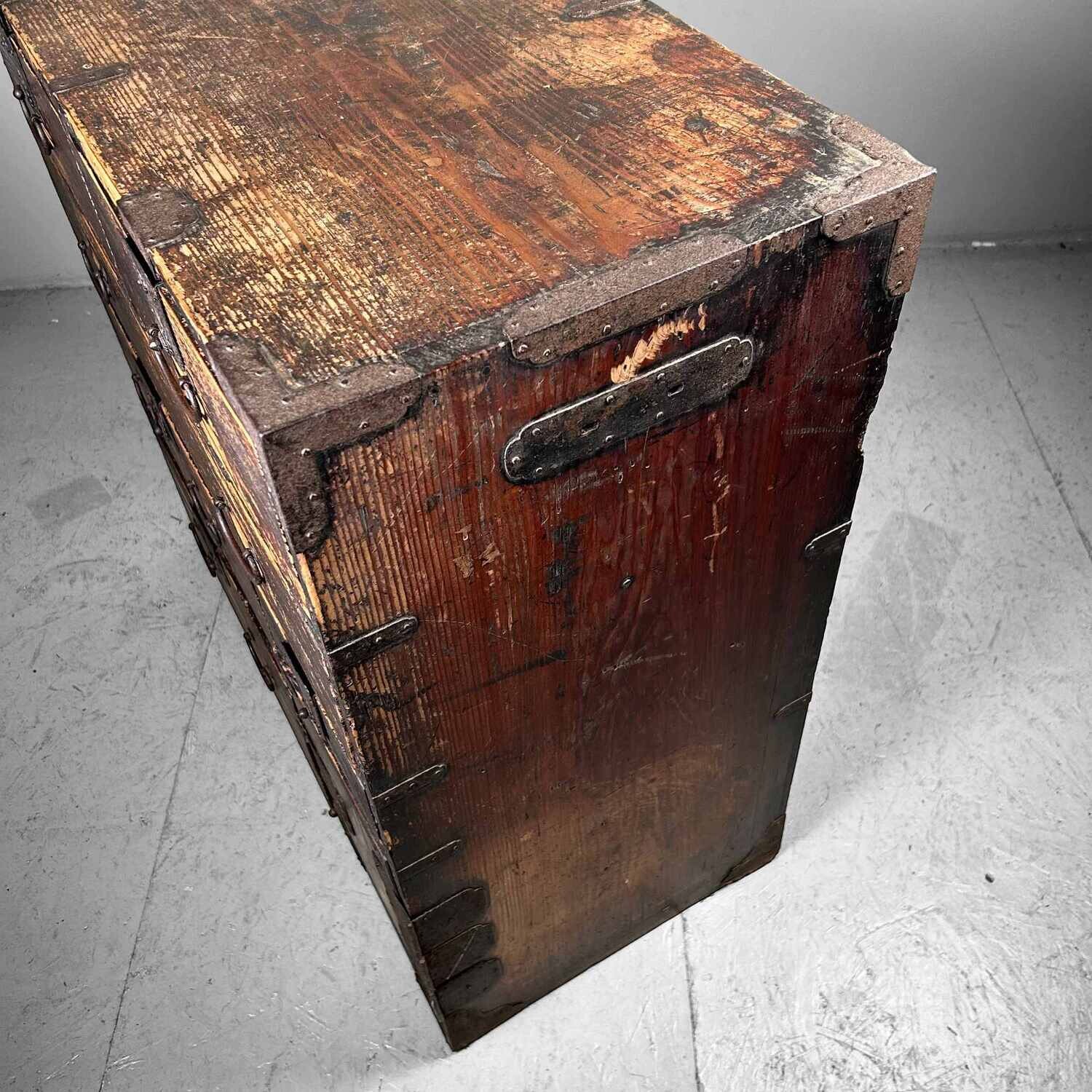 Traditional Japanese Tansu Storage Cabinet, Meiji Period.