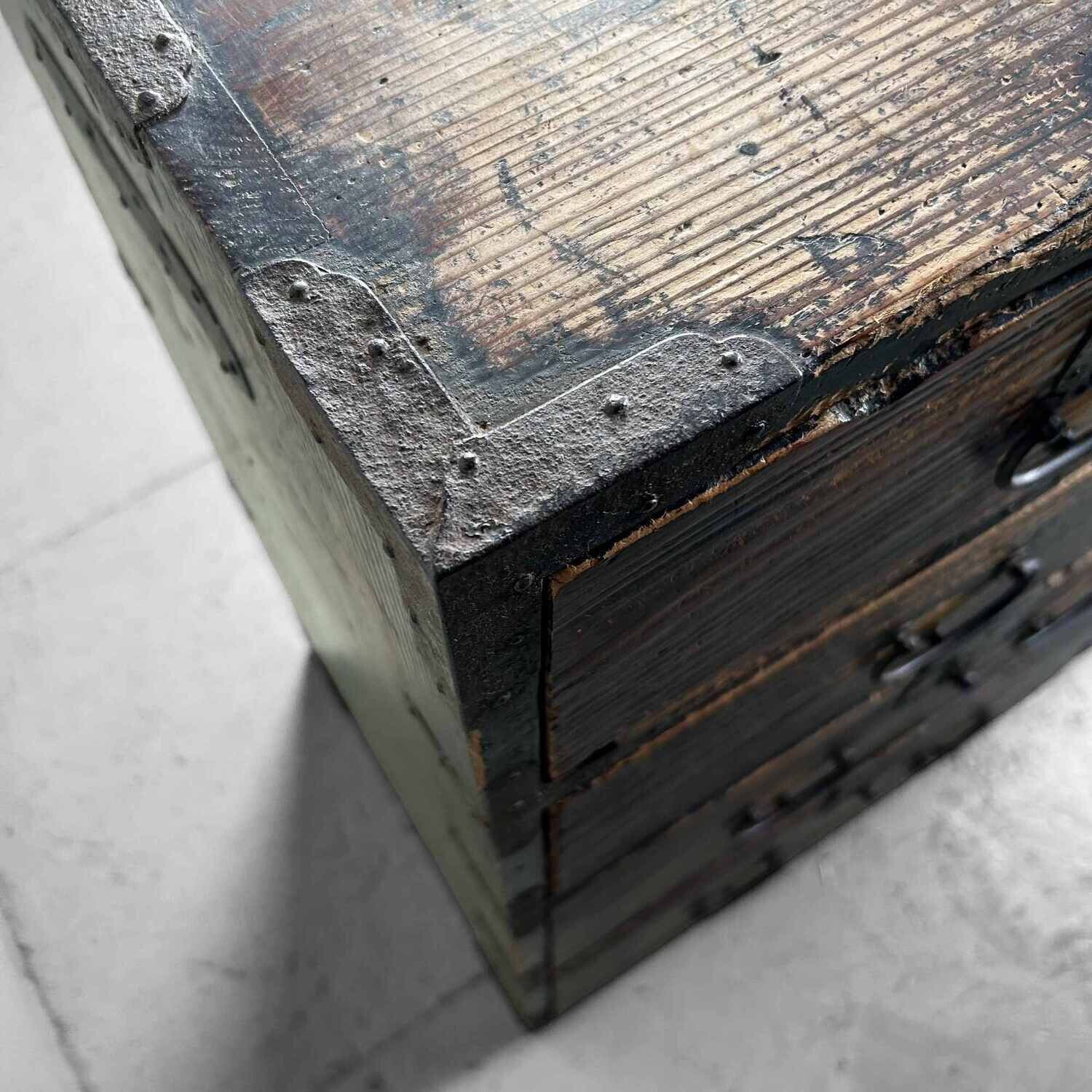 Traditional Japanese Tansu Storage Cabinet, Meiji Period.