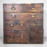 Traditional Japanese Tansu Storage Cabinet, Meiji Period.