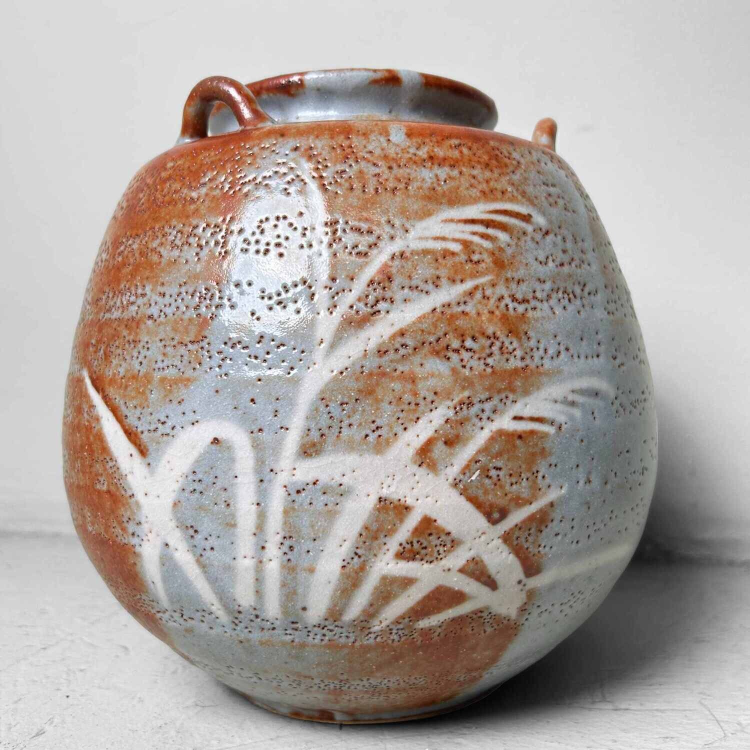 Mid Century Shino-Yaki 志野焼 Ceramic Tsubo, Japan.