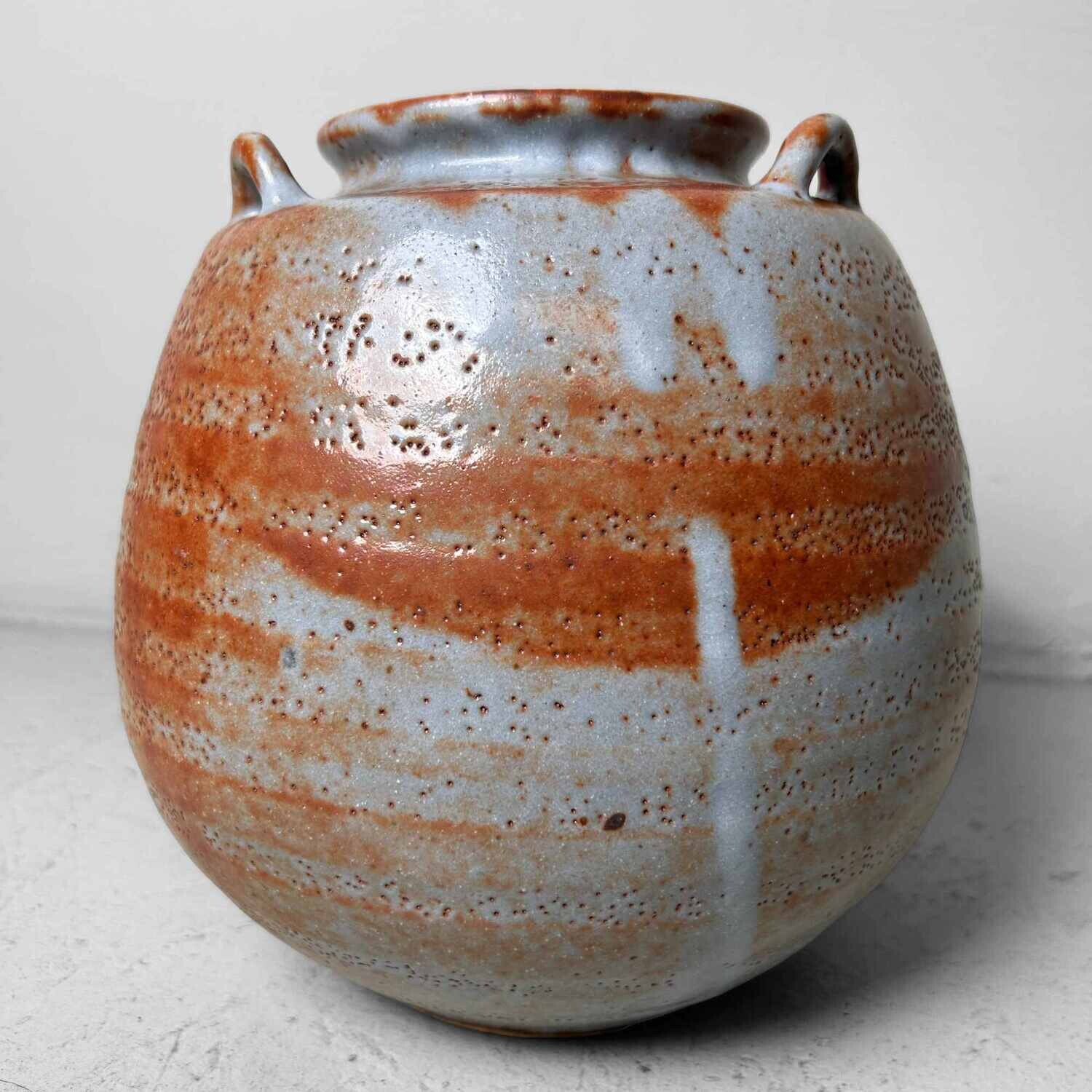 Mid Century Shino-Yaki 志野焼 Ceramic Tsubo, Japan.