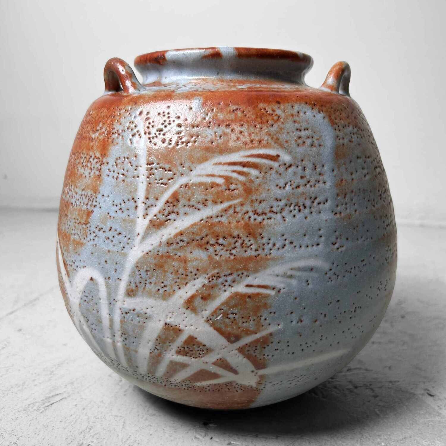 Mid Century Shino-Yaki 志野焼 Ceramic Tsubo, Japan.