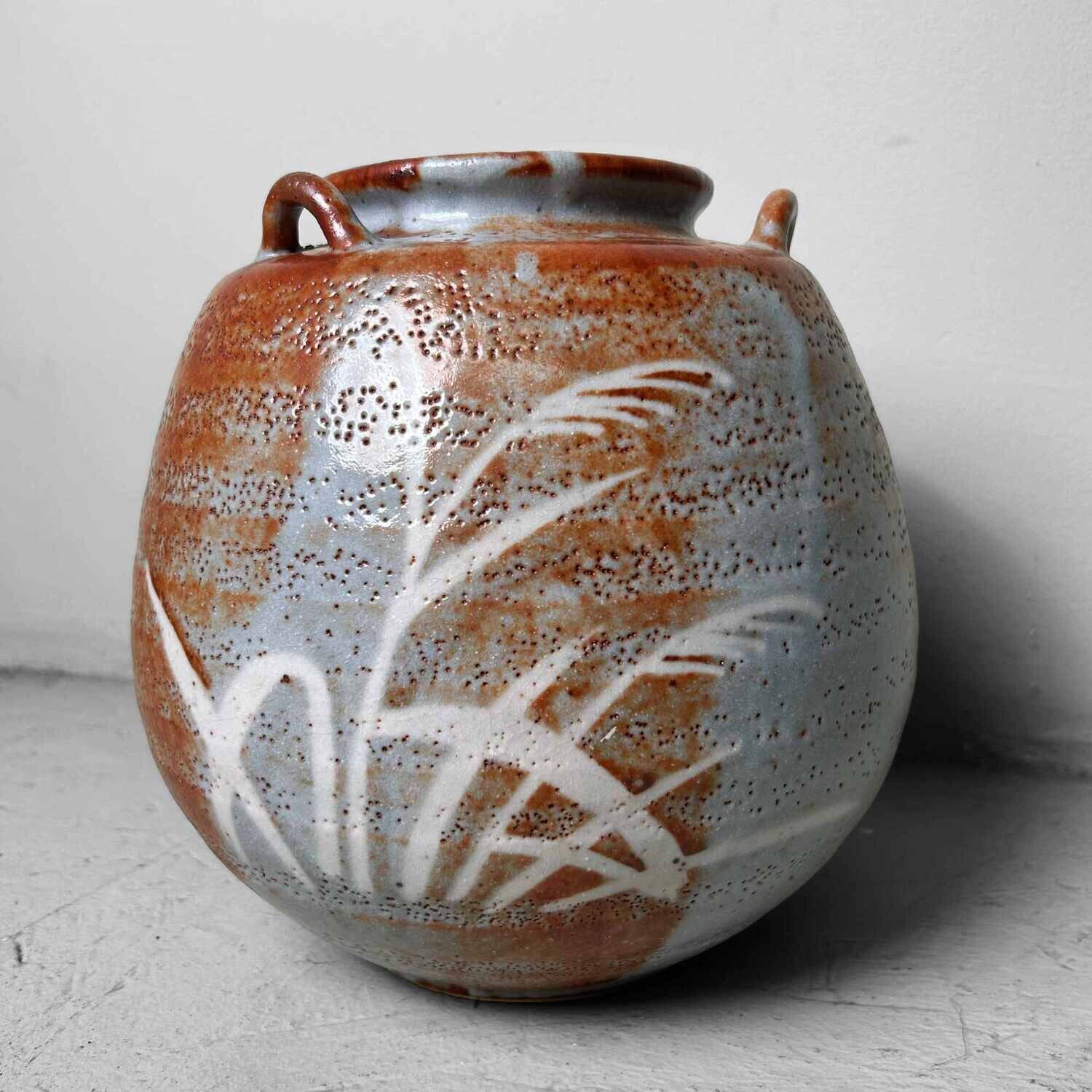 Mid Century Shino-Yaki 志野焼 Ceramic Tsubo, Japan.