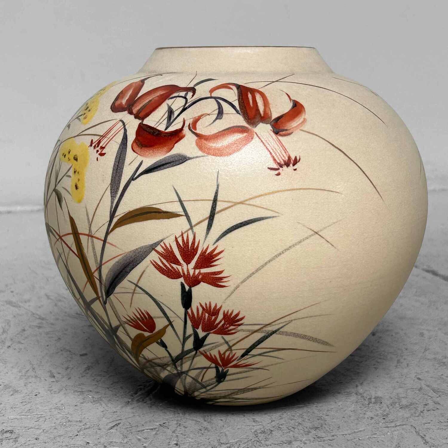 Mid Century Ceramic Ikebana Flower Vase, Japan.