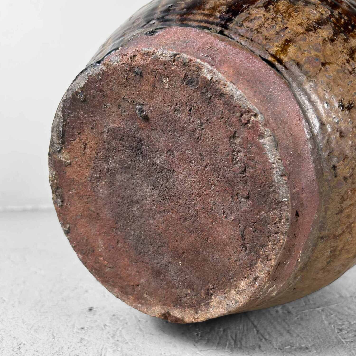 Japanse Aardewerken Echizen Tsubo Kruik Vaas, late Meiji-periode.