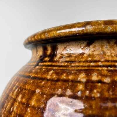 Japanese Earthenware Echizen Tsubo Jar Vase, late Meiji period.