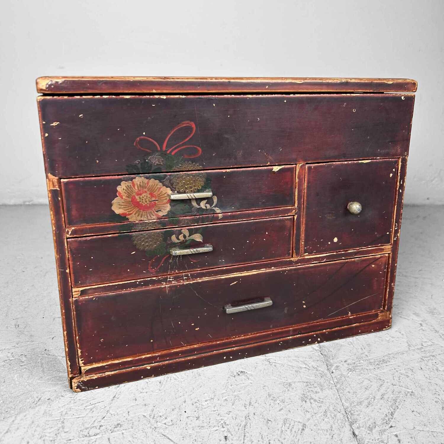 Japanse Mid Century Haribako 針箱, jaren '30.