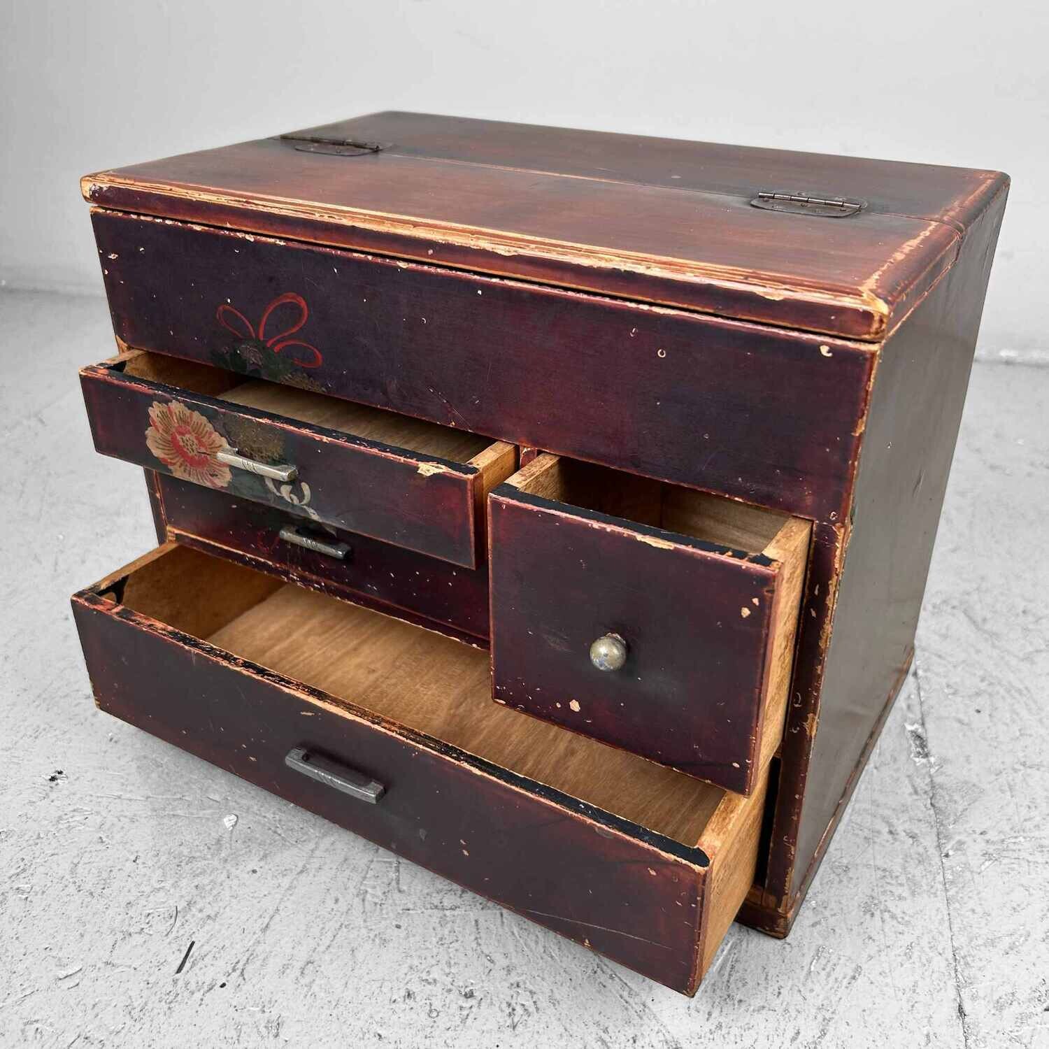 Japanse Mid Century Haribako 針箱, jaren '30.