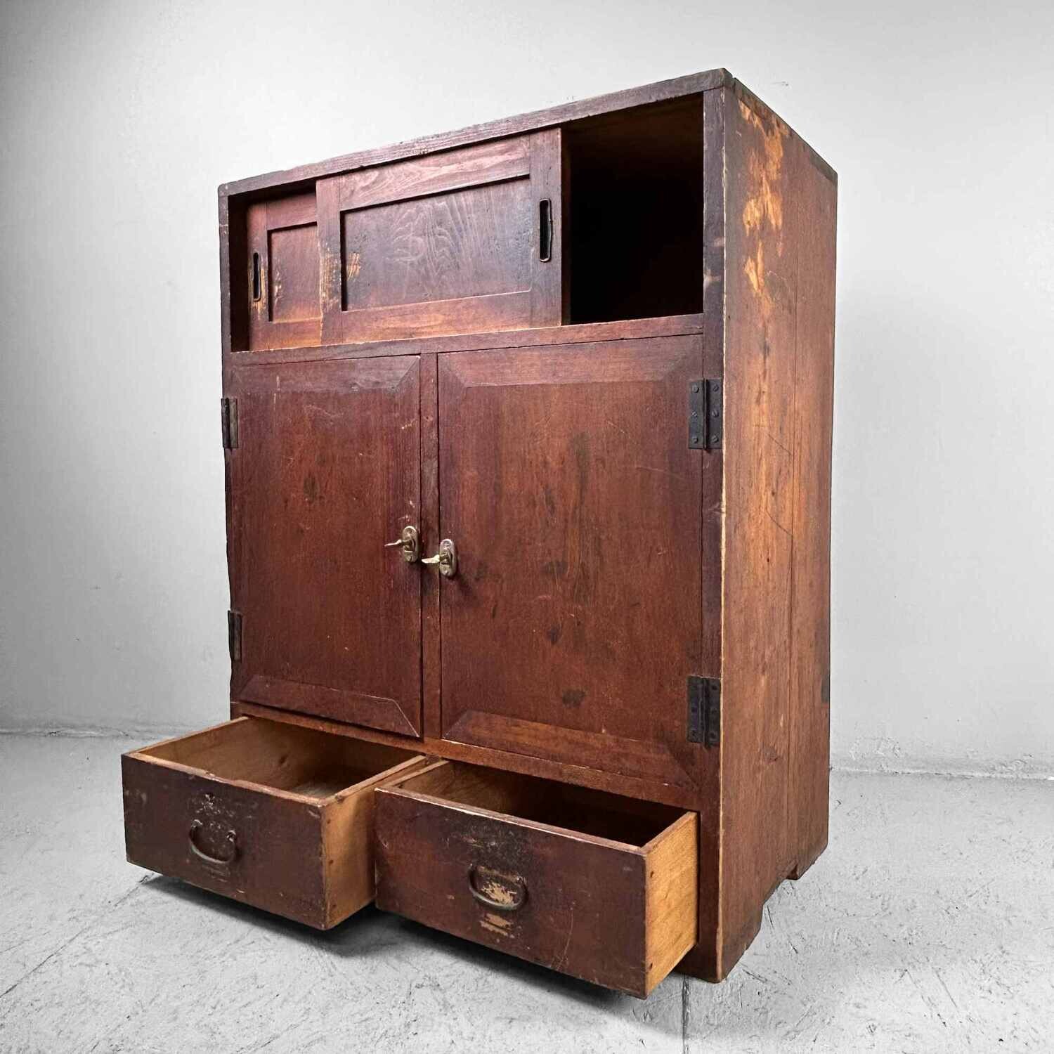 Japanese Tansu Storage Cabinet, 1930s.