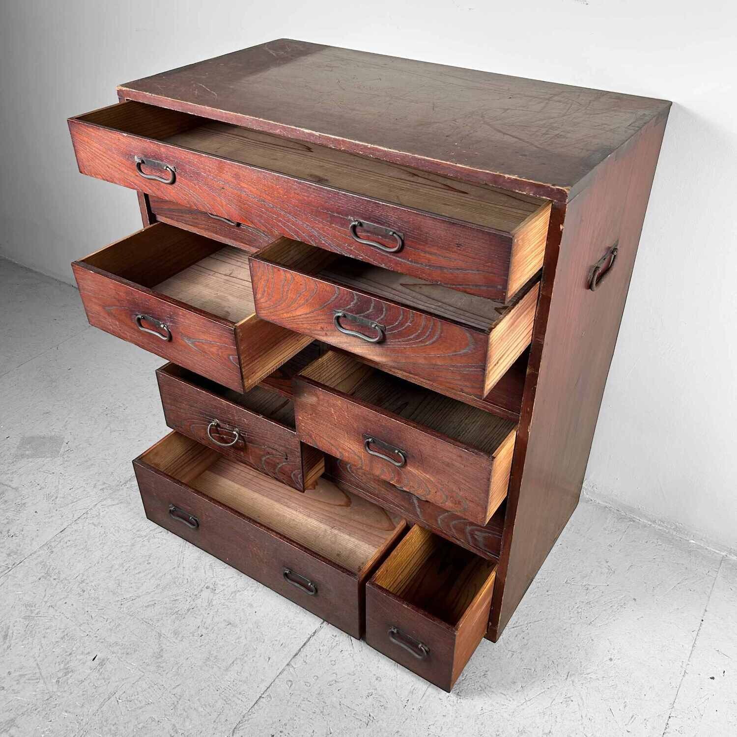 Japanese Traditional Tansu Drawer Chest, Meiji Period.