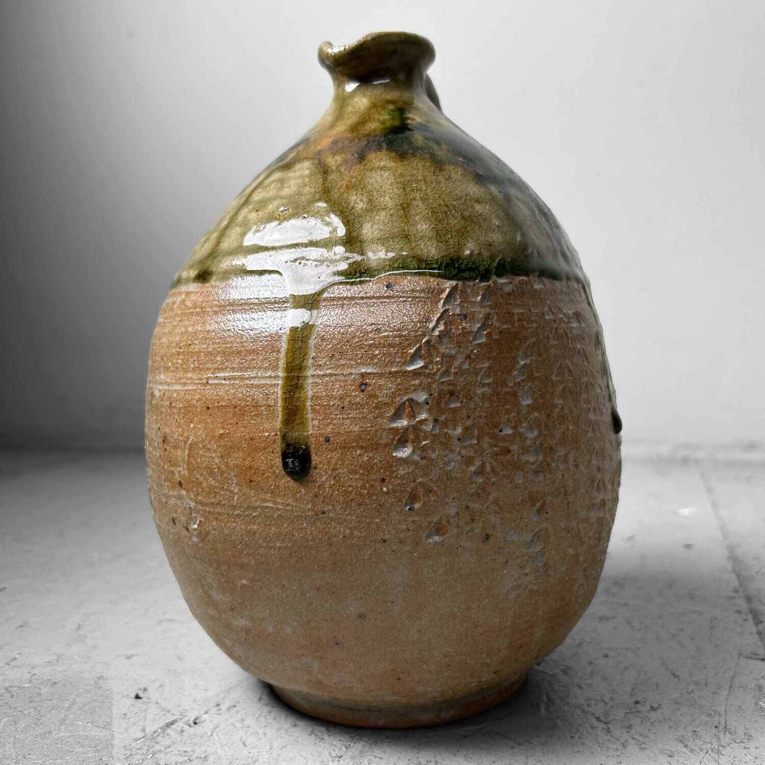 Mid Century Glazed Ceramic Shigaraki Jug, Japan.