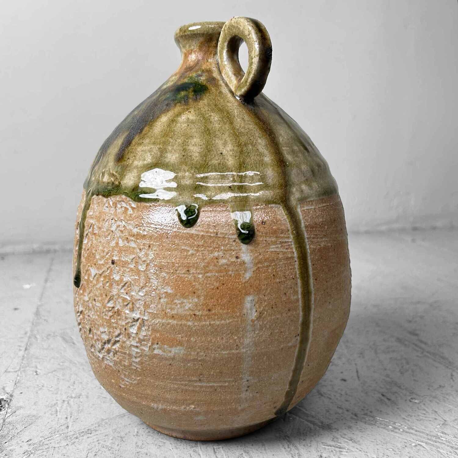 Mid Century Glazed Ceramic Shigaraki Jug, Japan.