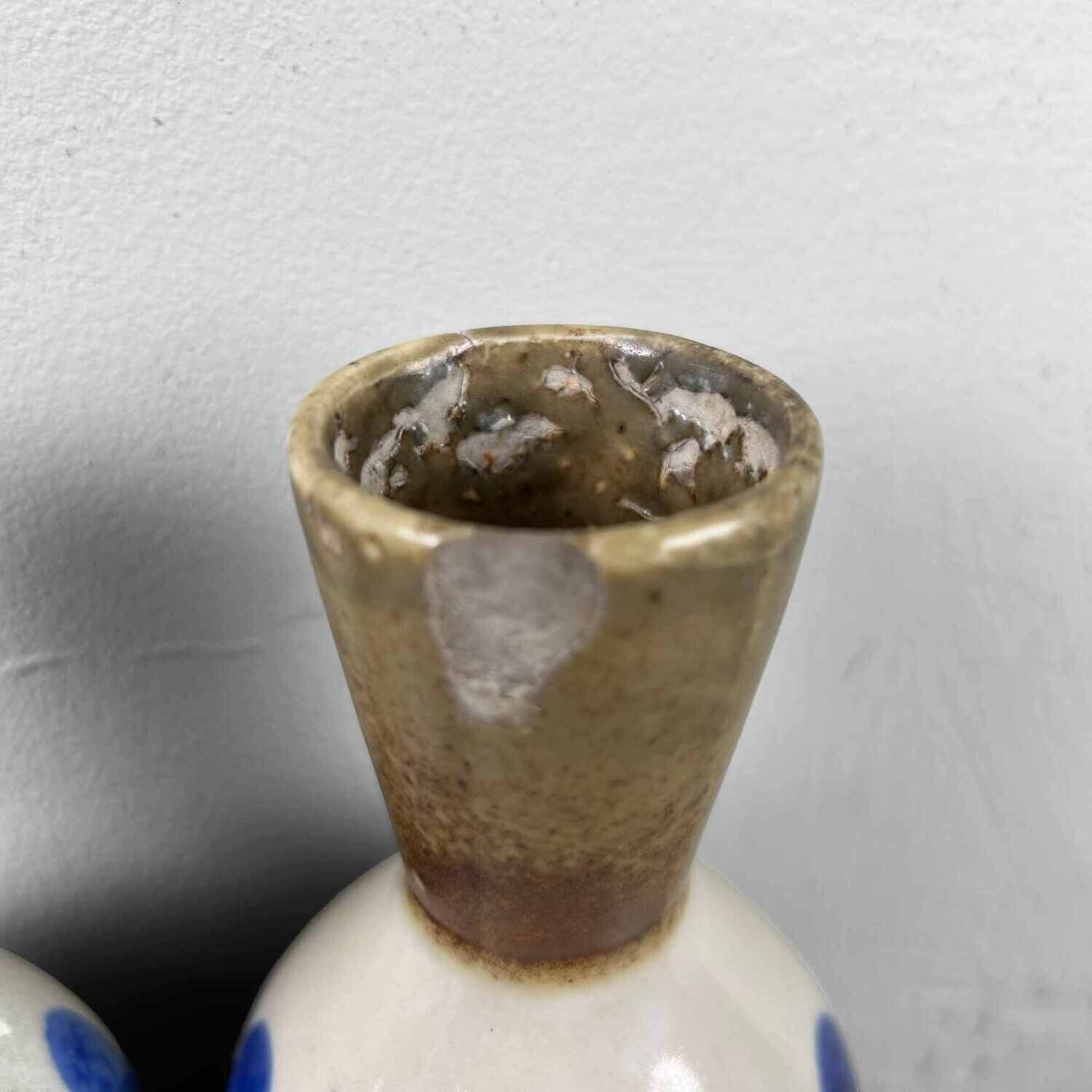 Set Porseleinen Sake Schenkflessen Tokkuri 徳利, Taishō, Japan.