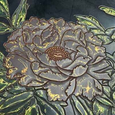 Japanese Urushi-Suri Lacquer Bowl with Floral Design, Shōwa Era.
