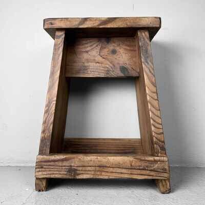 Japanese Minimalist Fumidai 踏み台 Wooden Stool, 1940s.
