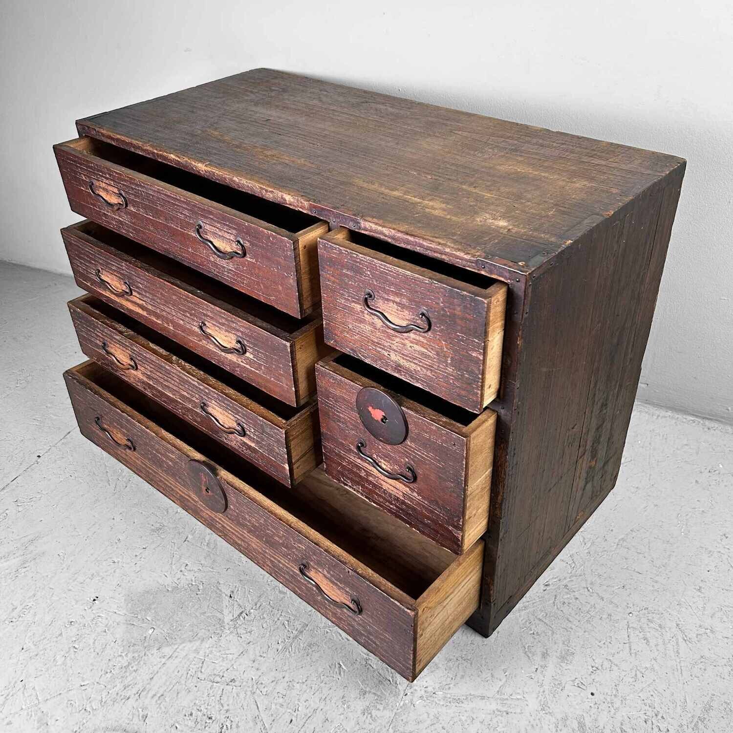 Traditional Tansu Chest of Drawers, Meiji Period, Japan.