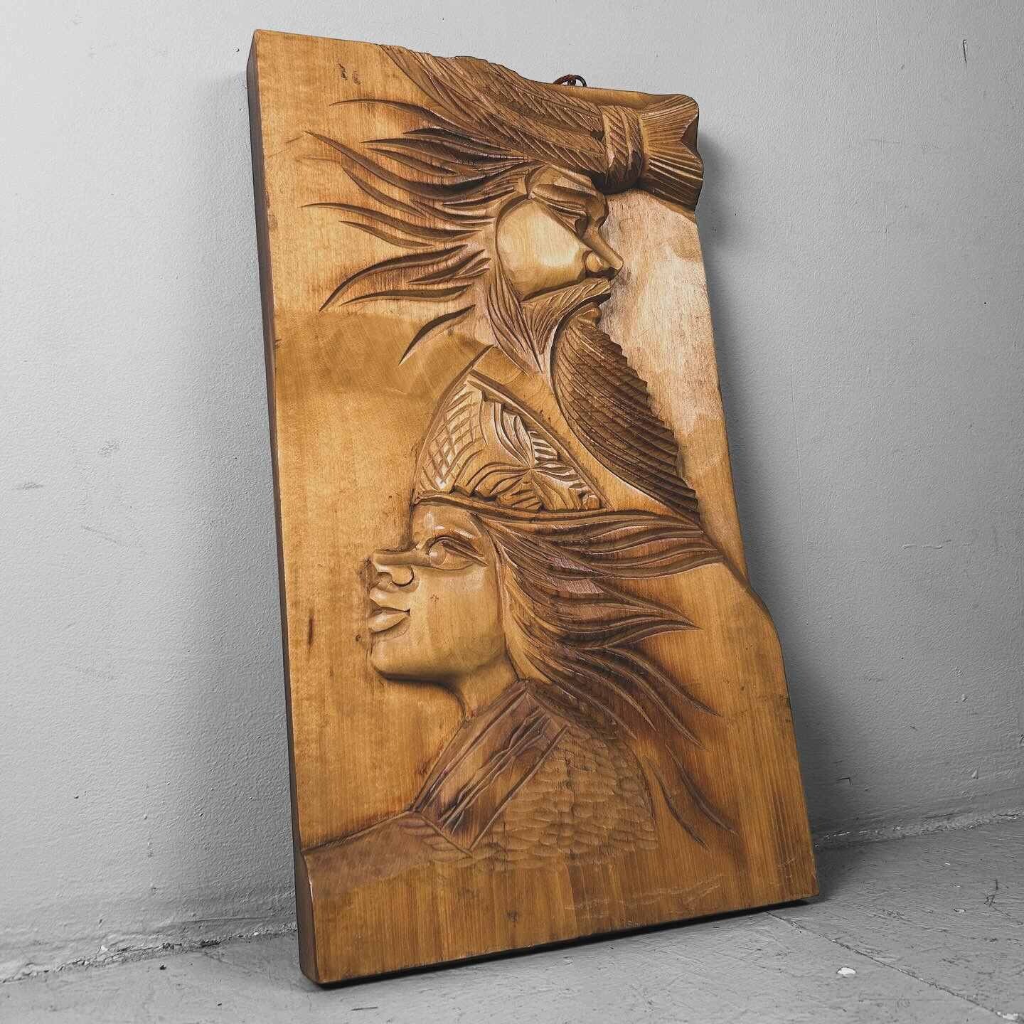 Wood-carved Ainu Wall Decoration, 1970s, Hokkaido, Japan.