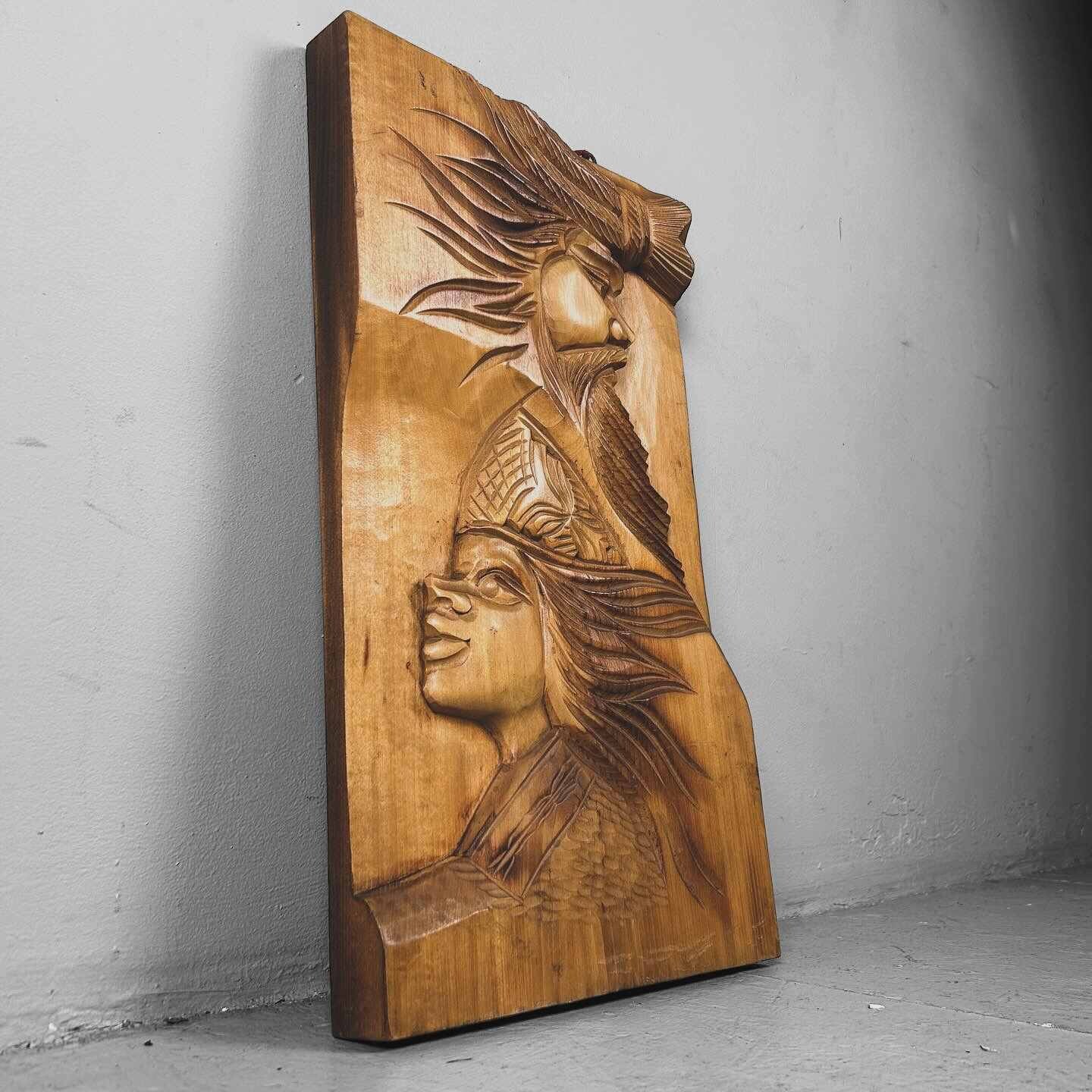 Wood-carved Ainu Wall Decoration, 1970s, Hokkaido, Japan.