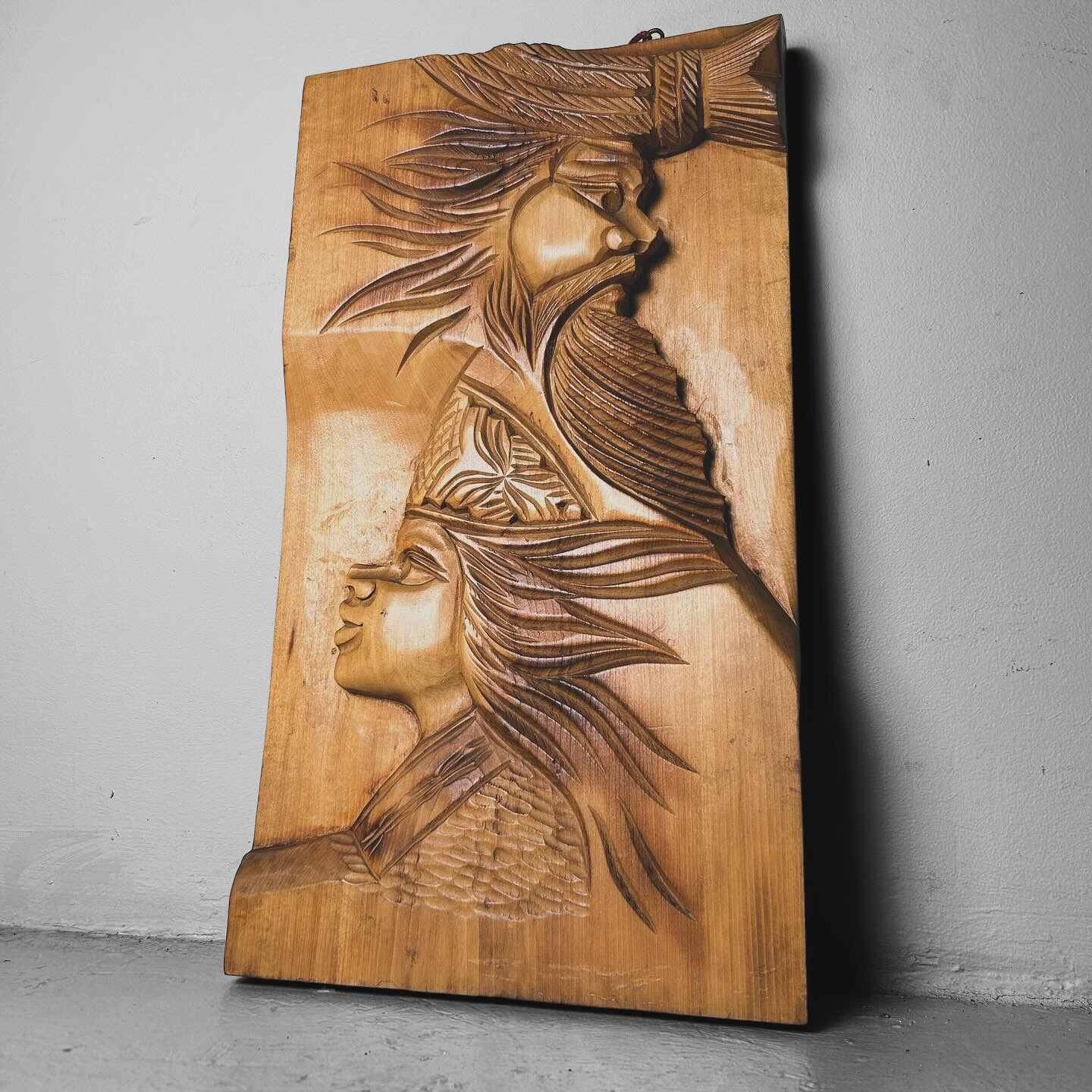 Wood-carved Ainu Wall Decoration, 1970s, Hokkaido, Japan.