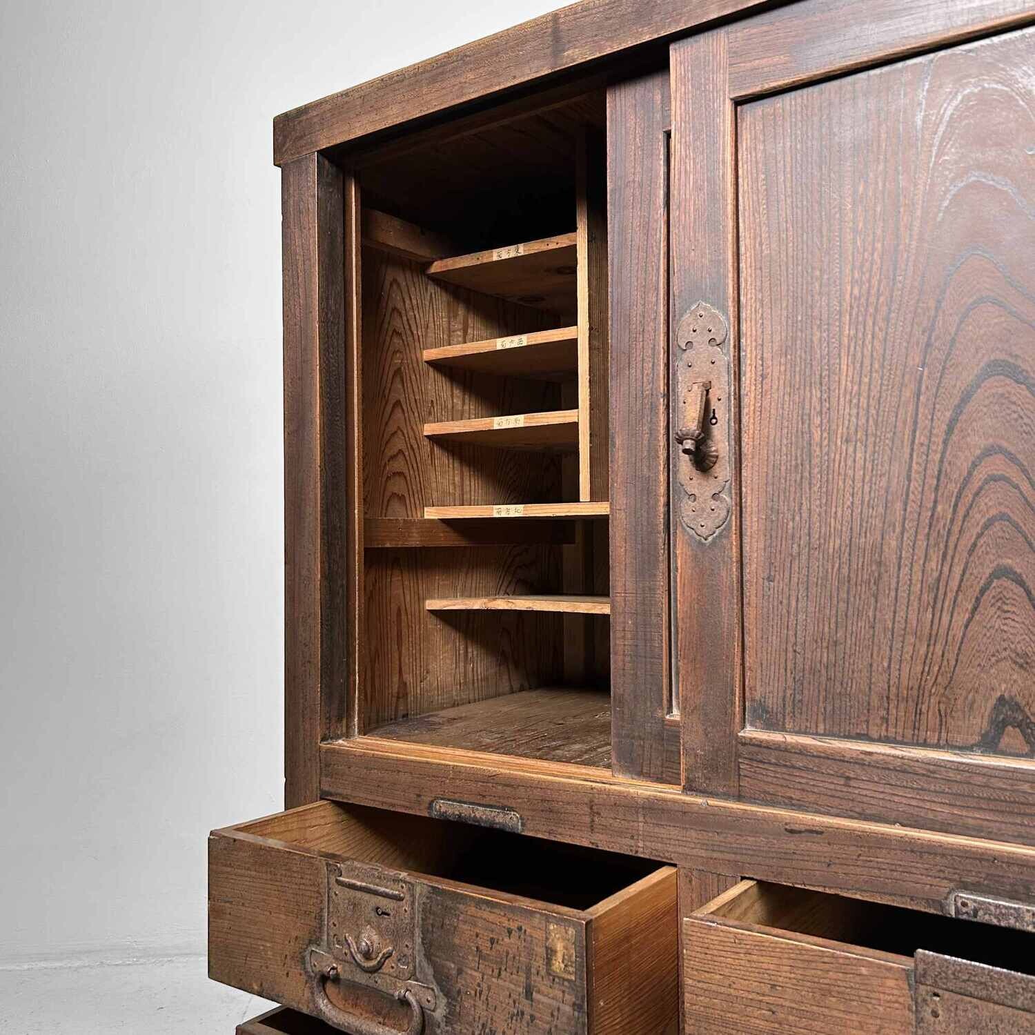 Wooden Store Cabinet Japan, Taishō Period.