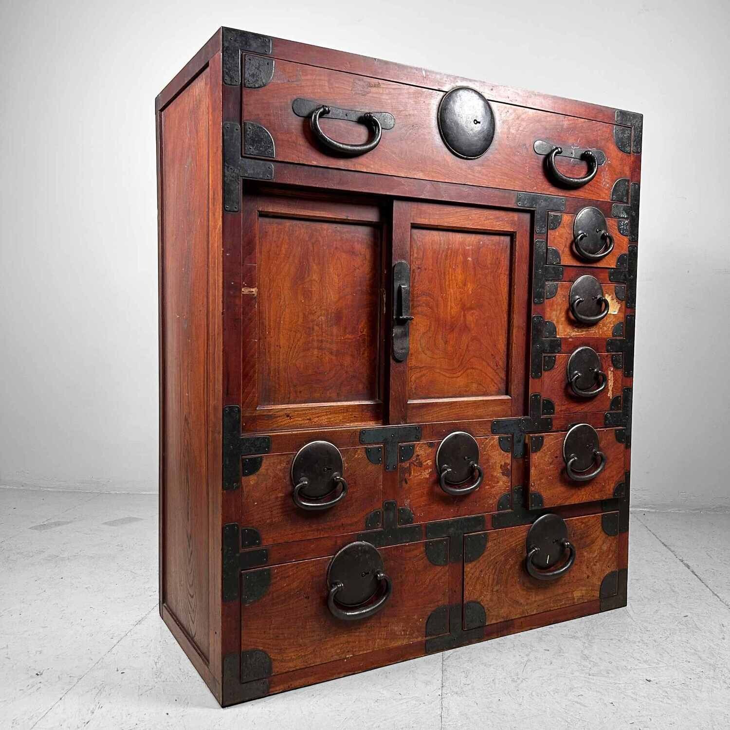 Traditional Tansu Chest of Drawers, Taishō Period, Japan.