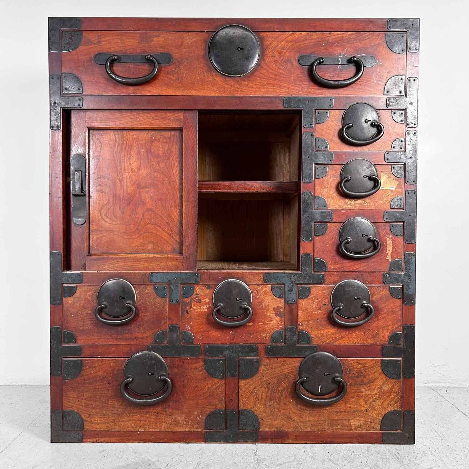 Traditional Tansu Chest of Drawers, Taishō Period, Japan.