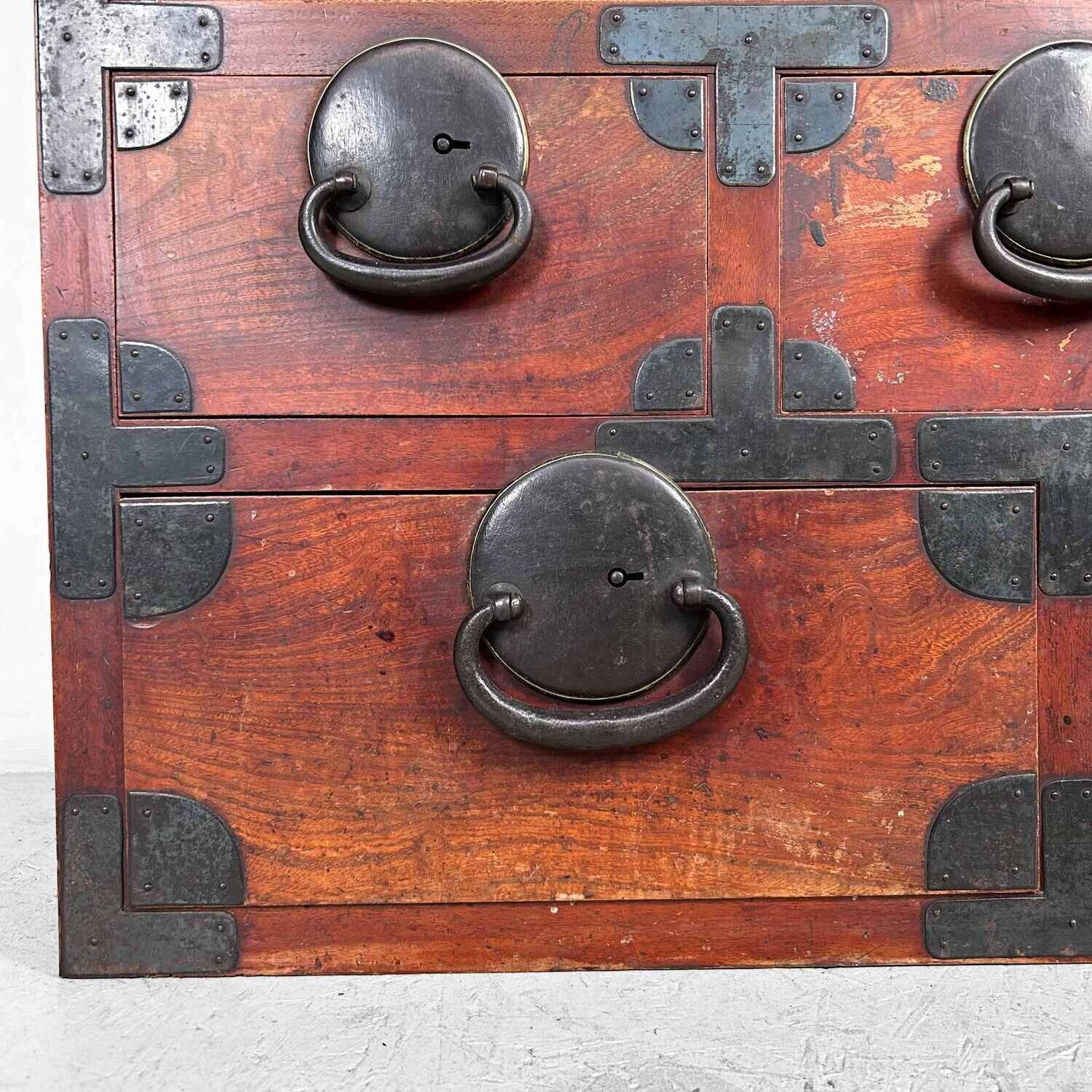 Traditional Tansu Chest of Drawers, Taishō Period, Japan.